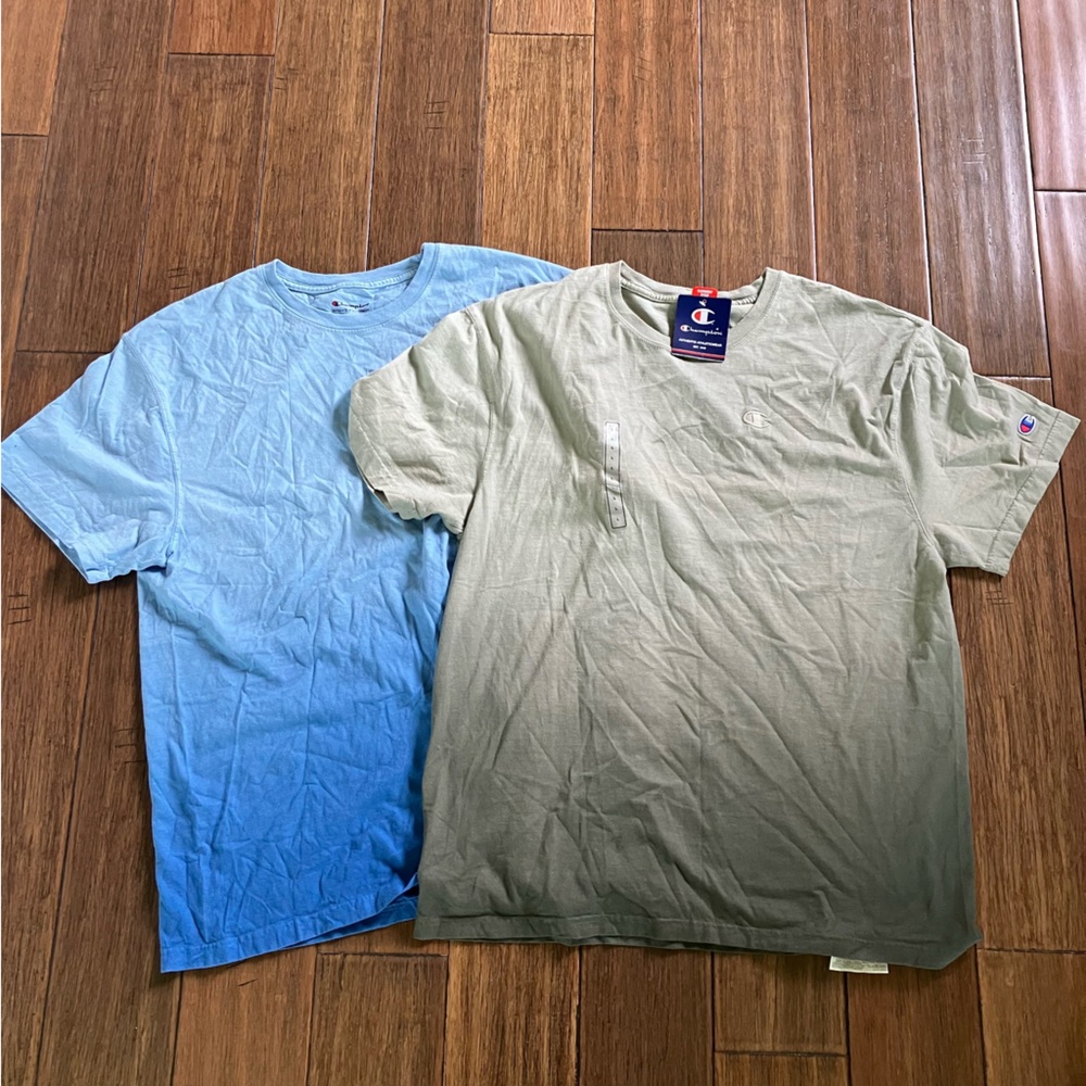 Champion Olive and Light Blue T-Shirts NWT Men’s Size Large